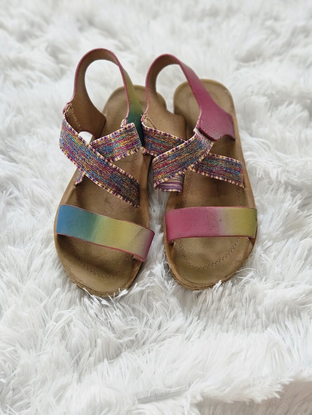 Kids Rainbow Strappy Sandals - Multicolor Size 2
